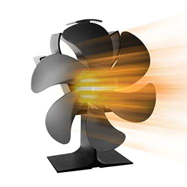 Imagem de FM2018XSL Ventilador de fogão a lenha, ventilador de fogão de madeira de 6 lâminas, alimentado por calor, ventilador de lareira para fogão a lenha, ventilador alimentado por calor para lareira/gás