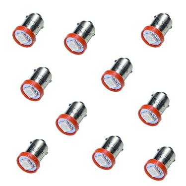 Imagem de PA Lâmpada LED 10PCS #1893#44#47#756#1847 BA9S 1SMD LED Bayonet Pinball Machine Bulb Vermelho-6,3V