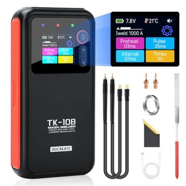 Imagem de Soldador pontual e carregador portátil 2 em 1 com visor LCD, bateria FORIOT 5000mAh recarregável, saída ajustável de vários níveis para bateria 18650, folhas de níquel de 0,1-0,25 mm (suporte estável