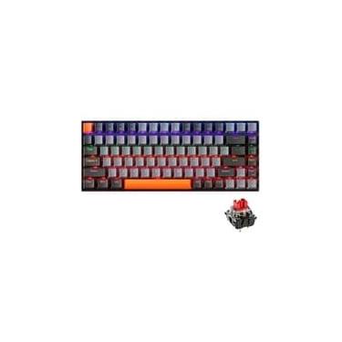 Imagem de Teclado Mecânico Gamer Machenike K500A-B84, RGB, Switch HUANO BROWN, 75% TKL, Hot-Swappable, Cinza Escuro e Laranja - K500A-B84 LG HRD EN