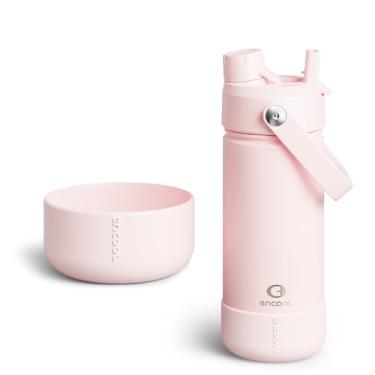 Imagem de ENCOOL Manga de silicone para garrafa de água, 8 cm, livre de BPA, capa protetora antiderrapante para garrafa de água 12 18 737 g, rosa