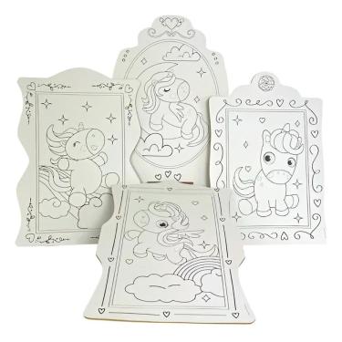 Imagem de Brinquedo Kit Pintura Infantil Cavalete Avental