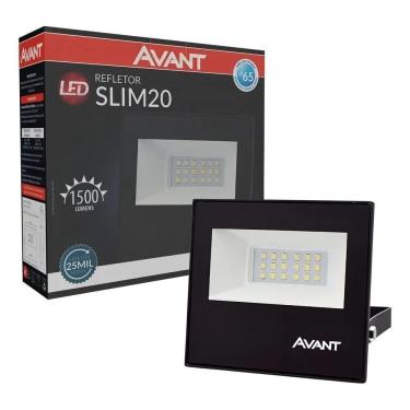 Imagem de 2X Refletor Led Avant Área Externa 20W 6500K Luz Branca Ip65