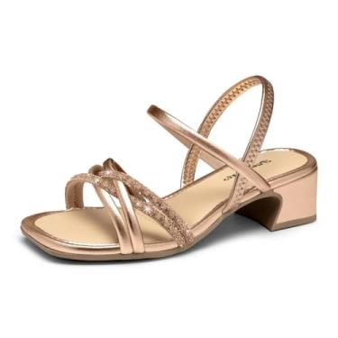 Imagem de Sandália Infantil Menina Salto Bloco Baixo Brilho Pink Cats