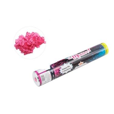 Imagem de Lança Confete e Pó Colorido SilverFestas 50g Chá Revelação Rosa
