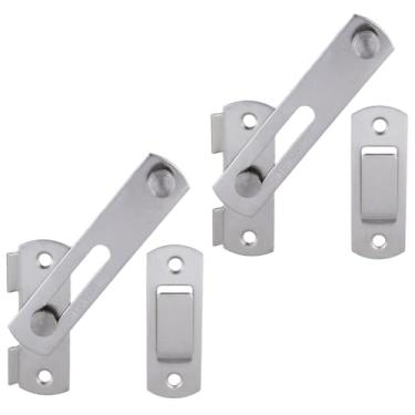 Imagem de Chinflly Trava de porta dobrável, trava de porta deslizante de celeiro, trava de parafuso de porta de ferro resistente de 10 cm para armário de janela de casa, portão de móveis, cerca de madeira