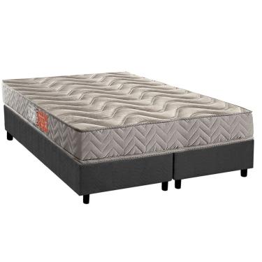Imagem de Cama Box Queen: Colchão Espuma D45 Paropas Pasquale Gray + Base CRC Suede Gray (158x198)