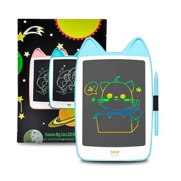 Imagem de Lousa Mágica Gatinho 10" Azul – Tablet Infantil LCD Colorido com Caneta, Portátil e Reutilizável