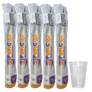 Imagem de 1000 Copos Descartável 180ml Transparente Plástico Água Suco Fastcup