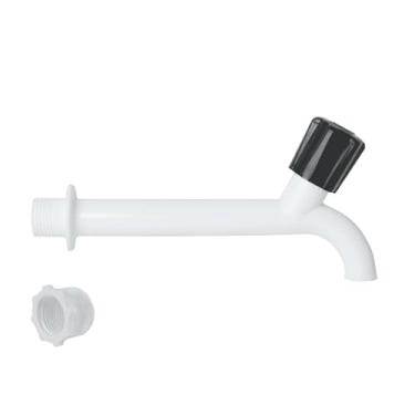 Imagem de Torneira Pia/Longa Branca ¾" x ½'' c/corpo 15cm (bucha de redução avulsa no pacote) C/ 1 unidade