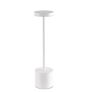 Imagem de Luminária Abajur de Mesa Led Sem Fio Luz Recarregável USB Dimerizável Decorativo Quarto Sala Restaurante Candeeiro 3 Cores Tippi (BRANCO)