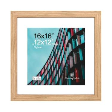 Imagem de Moldura para quadro de embarque 40,6 x 40,6 cm com vidro resistente a estilhaçamento – Use como moldura de CD feita de madeira projetada para fotos de 29 x 29 cm com tapete ou 40,6 cm sem moldura
