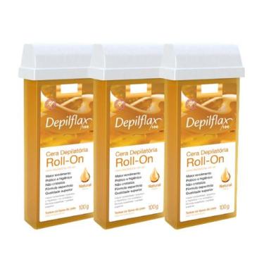 Imagem de Kit c/3 Refil Cera para Depilação Roll-On Mel Natural Depilatória 100g