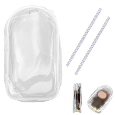 Imagem de Estojo Protetor Boneca, Bolsa Transparente Armazenamento Suspensa Capa Boneca Chaveiro Pouch com Pompom e 2pcs Fechos Clipe Caixa Armazenamento de Exposição para Figuras Brinquedos Bonecas