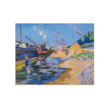 Imagem de Armand Guillaumin Famoso Arte de Parede Pôster-Impressões em Tela para sala de estar-Reprodução pinturas(Cais do Sena em Paris) 30x40cm Sem Moldura