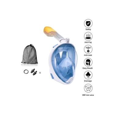 Imagem de Máscara de mergulho com snorkel facial completo Conjunto de máscaras d