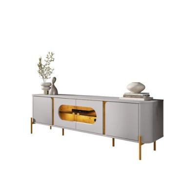 Imagem de Rack TV ate 75 Apollo 1.8 para Sala Portas de Vidro e LED - Mega Facil