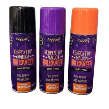 Imagem de Serpentina Maluca Spray Teia Halloween 150ml Popper, Laranja