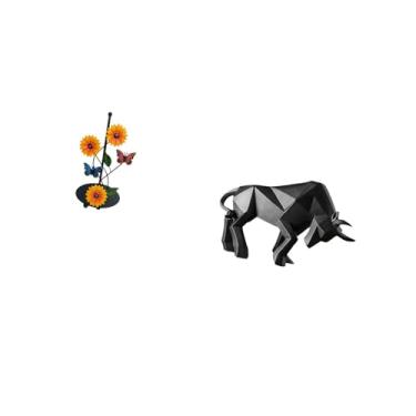 Imagem de Fenteer Porta-toalhas de Papel Bull, Dispensador Antiderrapante, Suporte Vertical para Lenços de Papel, Enfeite, Linda Escultura Moderna Colecionável de Resin