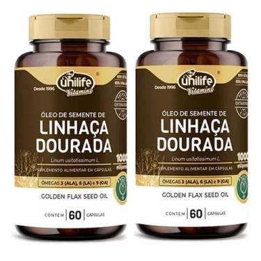 Imagem de Kit 2 Óleo de Linhaça Dourada 1200mg - Unilife - 60 Cápsulas