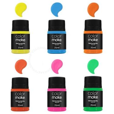 Imagem de Kit 6 Tintas Líquida Flúor neon Colormake 35ml - Colormakr, KIT 6 TINT