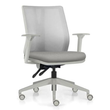 Imagem de Cadeira de Escritório Giratória Diretor Flow F02 Base Cinza Crepe Cinza - Lyam Decor