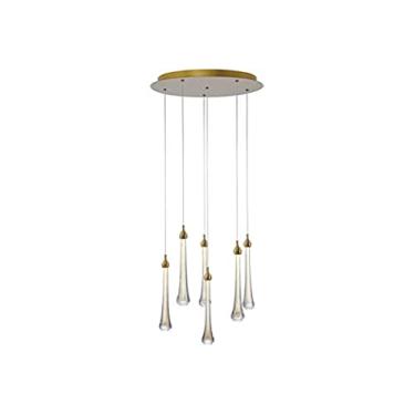 Imagem de Pendente Cristal Goccia 41cm LED 6x2W Dourado OC002L Bella