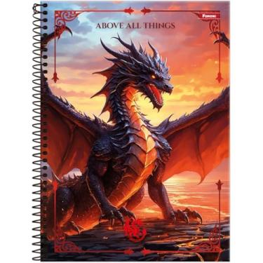 Imagem de Kit de Cadernos, Foroni, 10 Matérias, Capa Dura, Drakos, 160 Folhas, Pacote com 4