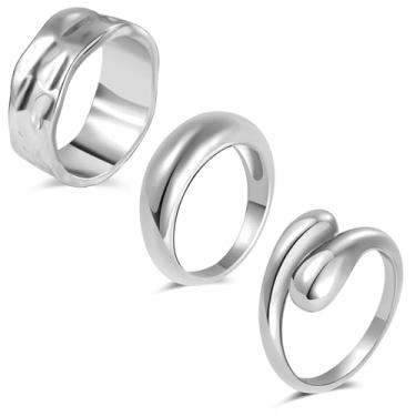 Imagem de Anéis de ouro grossos para mulheres, não manchados, banhados a ouro 18 K, empilhamento, anel de polegar, aliança de casamento eternidade prata masculina tamanho 5-11, Latão, Sem pedra preciosa