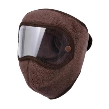 Imagem de UGPLM Máscara de esqui quente, capa protetora facial à prova de poeira, reutilizável, térmica, para clima frio, para homens, mulheres, adultos, presente, CafÉ
