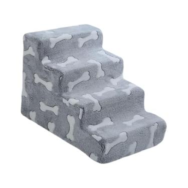 Imagem de Fenteer Escadas para cães pequenos, rampa para cães com capa removível e lavável, macia, para cama, degraus para animais de estimação pequenos, mais velhos, 4 Passos