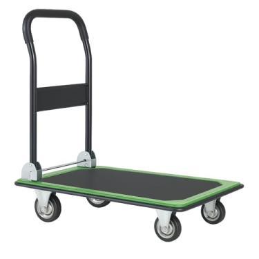 Imagem de Carrinho De Carga Plataforma Dobravel 150kg Aço Roda Maciça