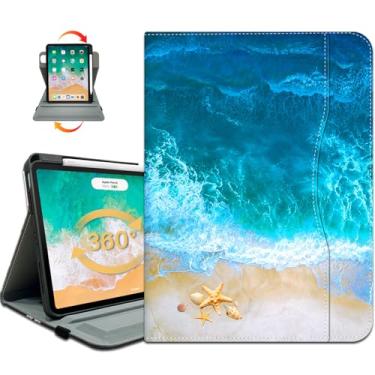 Imagem de Capa giratória para iPad Air de 11 polegadas M3/M2, para iPad Air 5ª/4ª geração, capa para iPad Pro de 11 polegadas, suporte de lápis de 4ª/3ª/2ª/1ª geração/alça de mão/bolso com rotação de 360 graus