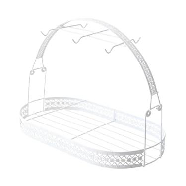 Imagem de Ｂｅｓｇａ Escorredor de copos acessório presente para 6 xícaras economiza espaço com cesto de armazenamento suporte de escorredor de ferro minimalista, Oval Branco