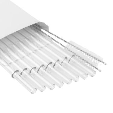 Imagem de Conjunto de canudos transparentes com 2 escovas de limpeza (8, 30,5 cm)