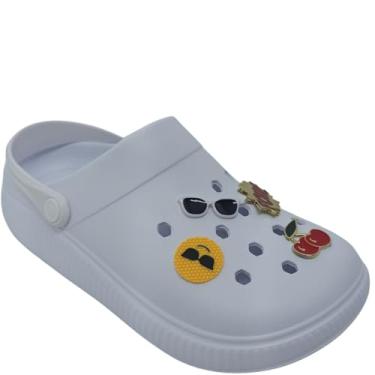 Imagem de Moleca, Sandália Moleca Feminina Casual com Pins (Branco, BR, Adulto, Numérico, 40)
