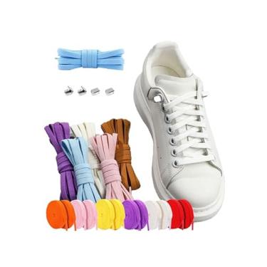 Imagem de 2 pares de cadarços elásticos sem amarrar, 1 tamanho para crianças e adultos, sapatos sem amarrar, tênis, Branco, One Size