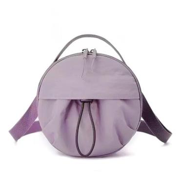 Imagem de Bolsas transversais femininas de nylon casuais bolsas de ombro bolsas de lona carteiras redondas alças ajustáveis mochilas de viagem com cordão, Baunilha, Small, Baunilha