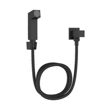 Imagem de Chuveiro Higiênico Quadrado Com Válvula Ajustável Em Metal E Chuveiro De Mão.(Preto)