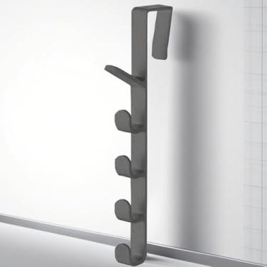 Imagem de 1 gancho sobre a porta – suporte de plástico resistente para roupas, bolsas, toalhas – economia de espaço, armazenamento sem furadeira para armário, banheiro, quarto