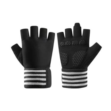 Imagem de Luvas de meio dedo unissex premium – aderência aprimorada, suporte de pulso e proteção para as mãos – Ideal para halteres, treinamento de bar e entusiastas de fitness