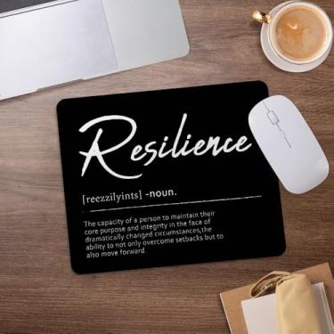 Imagem de Mouse pad de definição de resiliência, mouse com citações positivas motivacionais inspiradoras para mesa, escritório, casa, dormitório, computadores, laptop, acessórios de jogos, 21 x 19 cm