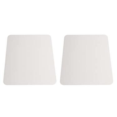 Imagem de Cryfokt Mouse Pad Impermeável de 2 Lados Em Couro PVC para Mesa para Casa 27x21cm (Branco sujo + prata)