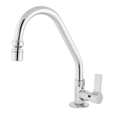 Imagem de Torneira De Cozinha Oliveira 1168 3/4 C-70 1/4 Volta De Mesa Com Bica Móvel Alavanca E Arejador Em Metal