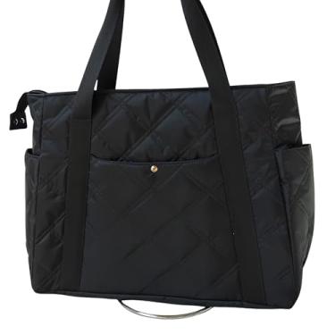 Imagem de Bolsa Feminina Grande De Ombro Impermeável Resistente Feita À Mão Com Bolso E Zíper Viagem Passeio Trabalho Faculdade Academia