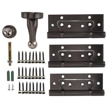 Imagem de FTVOGUE Kit de Dobradiça de Porta de 5 Polegadas Com Parada Magnética de Aço Manganês para Ferragens de Portas de Quarto de Casa Interior (Cinza)