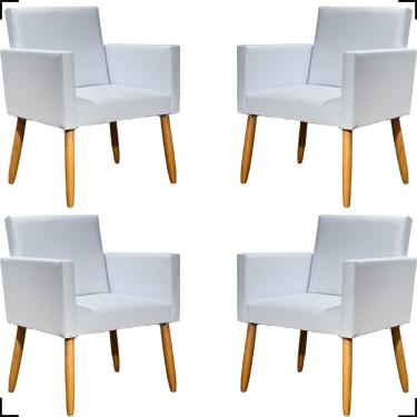 Imagem de Kit 4 Poltronas Decorativa Para Sala Recepção Consultório Nina Corino Cores Pé Palito 30 Cm Castanho