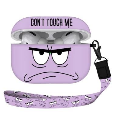 Imagem de Capa compatível com Airpods Pro 3 (2025), Don't Touch Me para Airpods Pro 3ª geração, capa com cordão de silicone macio, linda capa à prova de choque para mulheres e homens, preta