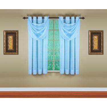 Imagem de Today's Curtain, Painel transparente Emelia Grommet 160 cm azul celeste, 150 cm L x 160 cm C
