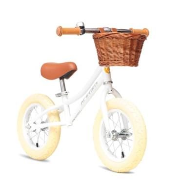 Imagem de ACEGER Bicicleta de equilíbrio infantil de 30,5 cm com cesta, bicicleta infantil sem pedal para aprendizagem precoce da força das pernas e equilíbrio estável, estrutura durável e assento ajustável sem ferramentas, bicicleta de presente para 2 a 5 crianças (vermelho-claro)